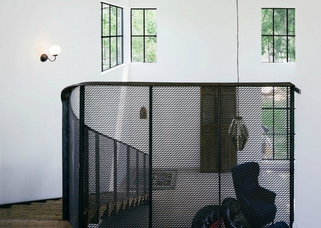 Garden St Home, Pavonetti Architecture, Austin, Texas, texas architecture, architecture, contemporary home design, contemporary interior design, austin homes, austin architecture, cedar siding, pitched roof, barn design, handmade steel staircase,