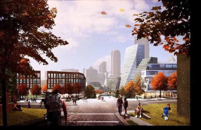 BIG, West 8, Atelier Ten, Pittsburgh master plan, Lower Hill District, Pittsburgh, green master plan, green transporatation, green network, sustainable design, rainwater collection, green roof
