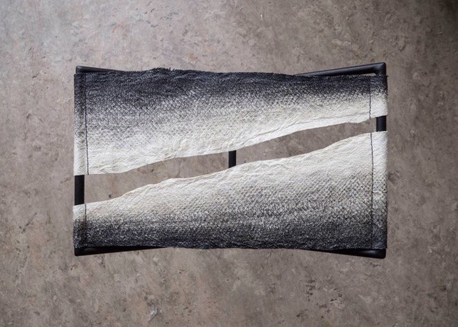 Dutch Design Week 2015, Dutch Design Week, Studio Nienke Hoogvliet, Nienke Hoogvliet, RE-SEA ME, RE-SEA ME by Studio Nienke Hoogvliet, fish leather, ocean waste, plastic waste, salmon skin, recycled salmon skin, recycled fish skin, fish skin leather