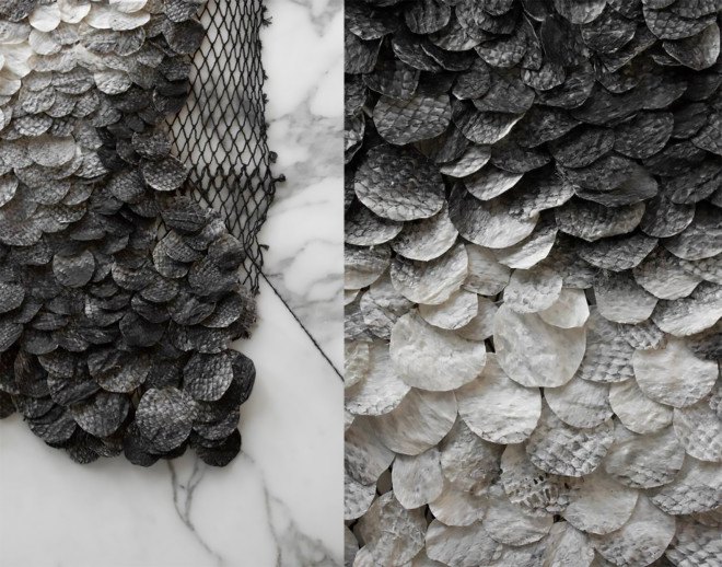 Dutch Design Week 2015, Dutch Design Week, Studio Nienke Hoogvliet, Nienke Hoogvliet, RE-SEA ME, RE-SEA ME by Studio Nienke Hoogvliet, fish leather, ocean waste, plastic waste, salmon skin, recycled salmon skin, recycled fish skin, fish skin leather