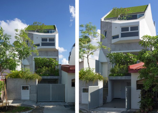 Rienzi house, A D LAB, Singapore, small footprint, small house, green architecture, courtyard, green terrace, natural light, skylights