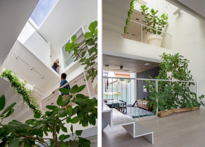 Rienzi house, A D LAB, Singapore, small footprint, small house, green architecture, courtyard, green terrace, natural light, skylights