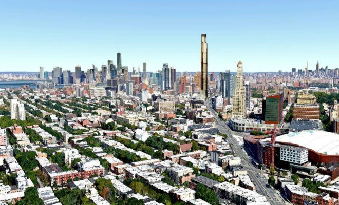 SHoP Architects Flatbush Tower, Brooklyn tower, 340 Flatbush Avenue Extension, 1,000 feet tower, brooklyn architecture, brooklyn highrise, brooklyn flatbush tower, Dime Savings Bank, brooklyn landmarks, urban development, urban design, brooklyn design, landmarked structures brooklyn
