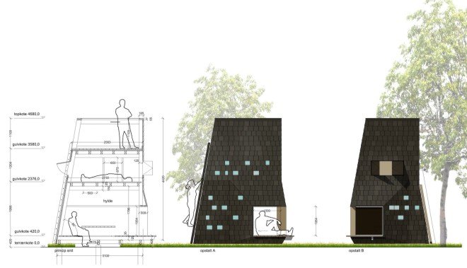 LUMO Architects, Shelters by the Sea by LUMO Architects, timber cabins. cabins, Blue Landmarks, South Fyn Archipelago, Fyn, wood tar oil, Denmark, Denmark islands,