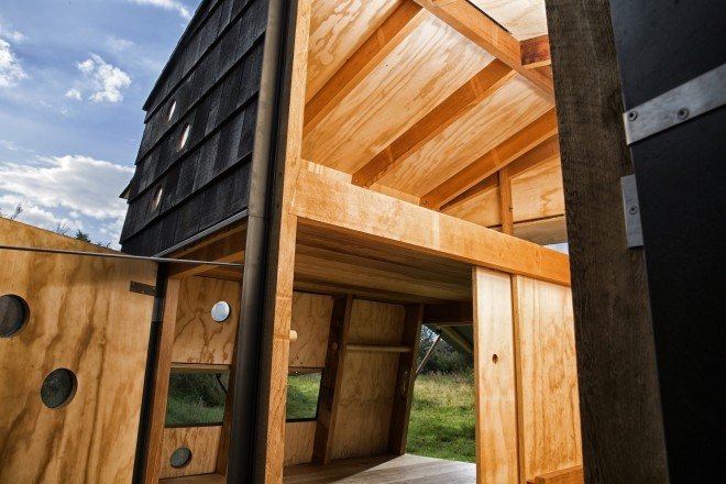 LUMO Architects, Shelters by the Sea by LUMO Architects, timber cabins. cabins, Blue Landmarks, South Fyn Archipelago, Fyn, wood tar oil, Denmark, Denmark islands,