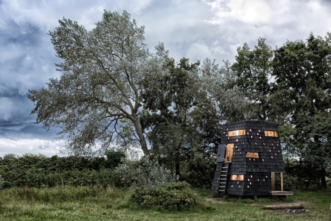 LUMO Architects, Shelters by the Sea by LUMO Architects, timber cabins. cabins, Blue Landmarks, South Fyn Archipelago, Fyn, wood tar oil, Denmark, Denmark islands,