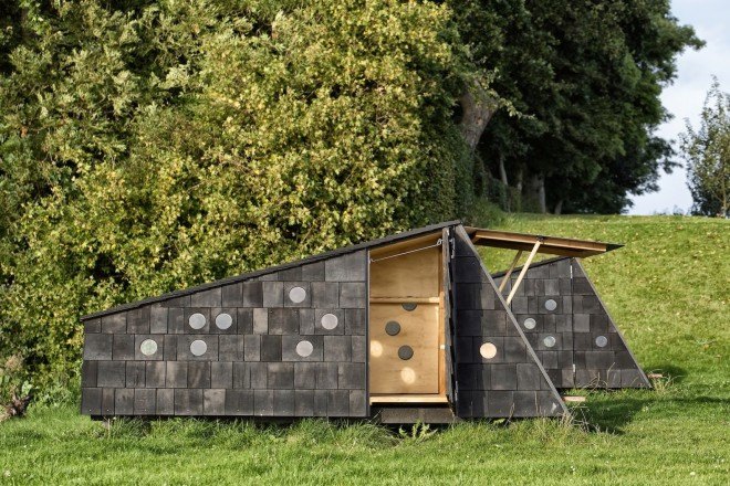 LUMO Architects, Shelters by the Sea by LUMO Architects, timber cabins. cabins, Blue Landmarks, South Fyn Archipelago, Fyn, wood tar oil, Denmark, Denmark islands,