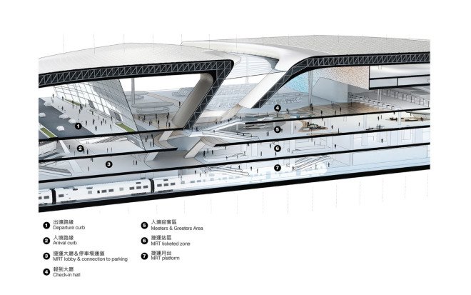 UN Studio, Taiwan Taoyuan International Airport, airport terminal, undulating roof, flexible spaces, small footprint, prefab, green facade, green architecture, Taiwan