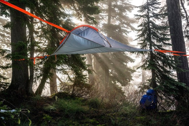 Flite, Flite tent, Tentsile Flite, Tentsile, tree tent, suspended tent, portable treehouse, camping, suspended camping, hammocks
