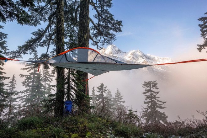 Flite, Flite tent, Tentsile Flite, Tentsile, tree tent, suspended tent, portable treehouse, camping, suspended camping, hammocks