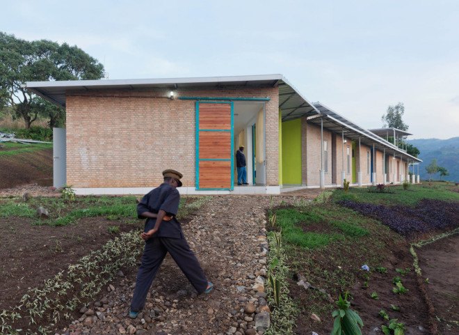 Kigutu, Burundi, corrugated metal, Louise Braverman, Village Health Works Staff Housing, Village Health Works, Village Health Works by Louise Braverman, solar array, solar power, off grid, off grid housing, rainwater collection, solar water heaters, local materials,