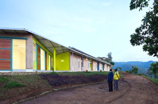 Kigutu, Burundi, corrugated metal, Louise Braverman, Village Health Works Staff Housing, Village Health Works, Village Health Works by Louise Braverman, solar array, solar power, off grid, off grid housing, rainwater collection, solar water heaters, local materials,