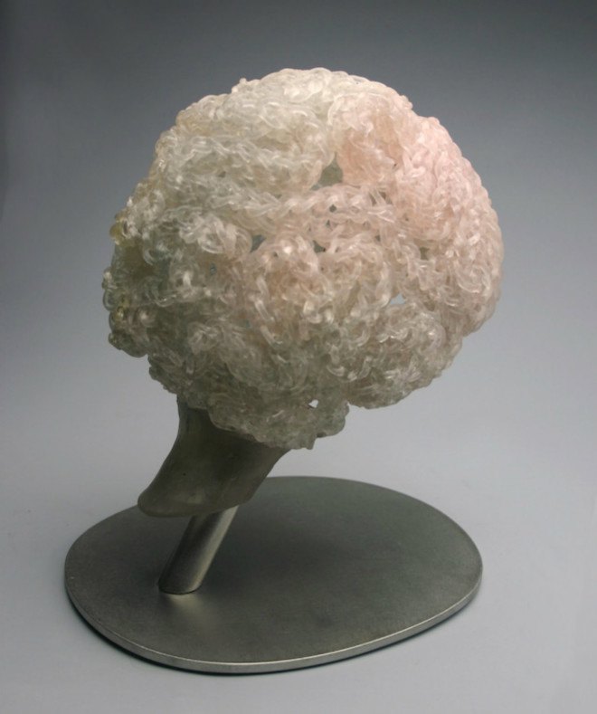 carol milne, glass artist, glass knitting, knitting, art