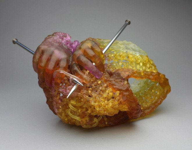carol milne, glass artist, glass knitting, knitting, art