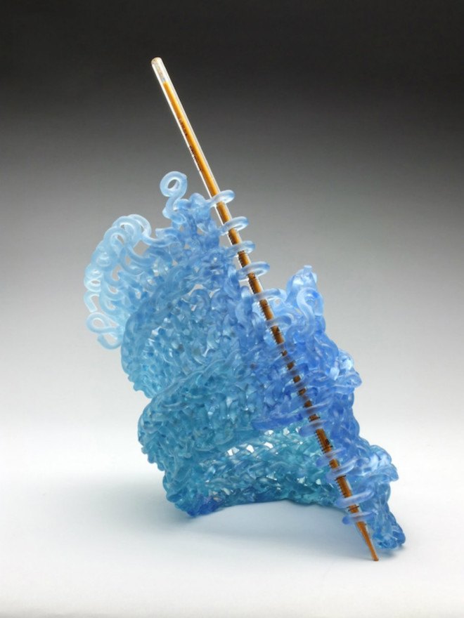 carol milne, glass artist, glass knitting, knitting, art