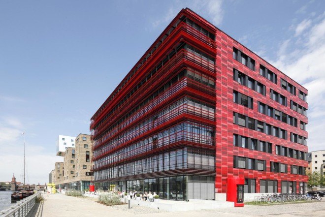 nps tchoban voss, berlin architecture, berlin sustainable architecture, berlin green buildings, red ceramic facade, coca cola headquarters
