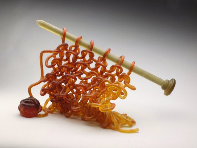 carol milne, glass artist, glass knitting, knitting, art