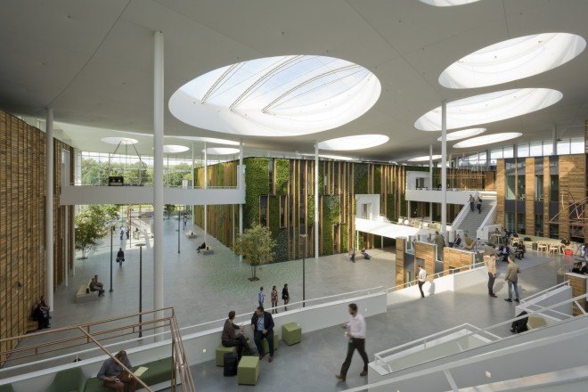 RAU architects, Alliander in Duiven, Alliander in Duiven by RAU Architects, BREEAM-NL, green renovation, vertical gardens, BREEAM, green wall, natural light, energy plus architecture, reader submitted content