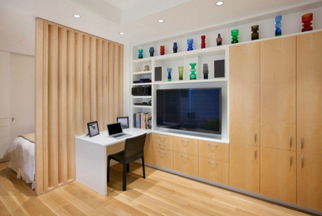 Allen+Killcoyne Architects, NYC micro apartment, tiny homes, compact design, space saving design, tiny home movement nyc, micro apartment nyc, partitioned rooms, space spaving partitions, tiny studio, studio spaces, green design, minimalist design, upper east side studio, tiny studio ues