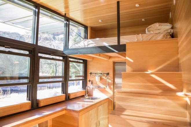 Atlas, Atlas tiny home, tiny house, tiny home, microhome, portable home, mobile home, tiny mobile home, solar powered home, solar powered tiny home, Atlas by F9 Productions, F9 Productions, rainwater collection, photovoltaic system,