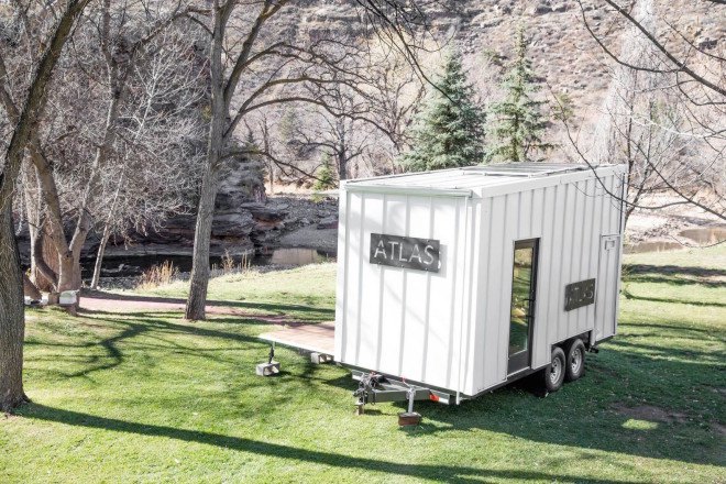 Atlas, Atlas tiny home, tiny house, tiny home, microhome, portable home, mobile home, tiny mobile home, solar powered home, solar powered tiny home, Atlas by F9 Productions, F9 Productions, rainwater collection, photovoltaic system,