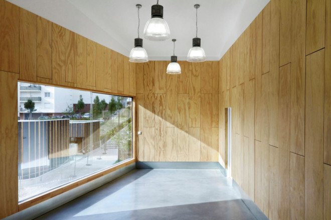 green roof, Paris, France, Guillaume Ramillien Architecture, Christian Marin Community Center, community center, wooden building, wood cladding, passivhaus, passive house, green architecture