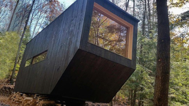 Patrick Mulroy, getaway, Clara by Getaway, Harvard Innovation Lab, tiny house, tiny homes, rent tiny house, untreated wood, micro home