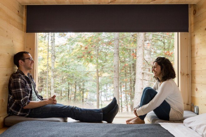 Patrick Mulroy, getaway, Clara by Getaway, Harvard Innovation Lab, tiny house, tiny homes, rent tiny house, untreated wood, micro home