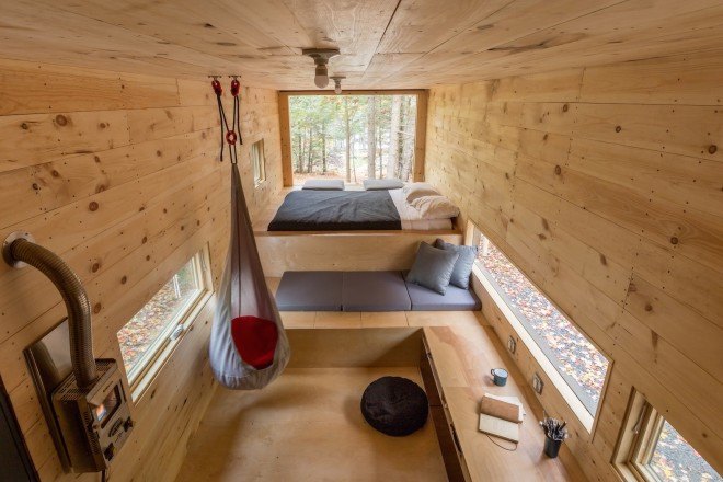 Patrick Mulroy, getaway, Clara by Getaway, Harvard Innovation Lab, tiny house, tiny homes, rent tiny house, untreated wood, micro home