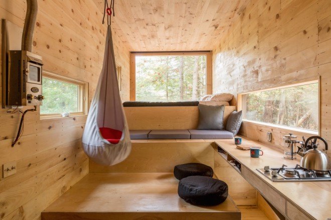 Patrick Mulroy, getaway, Clara by Getaway, Harvard Innovation Lab, tiny house, tiny homes, rent tiny house, untreated wood, micro home