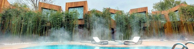 Elevation Workshop, Why Hotel, Bejing hotel hot springs, architecture, hotel architecture, timber-clad lodgings. timber hotels, bamboo fencing, green design, sustainable design, hotels in china, hotel design, bamboo grove, timber cabins, wood cabins, cabin design