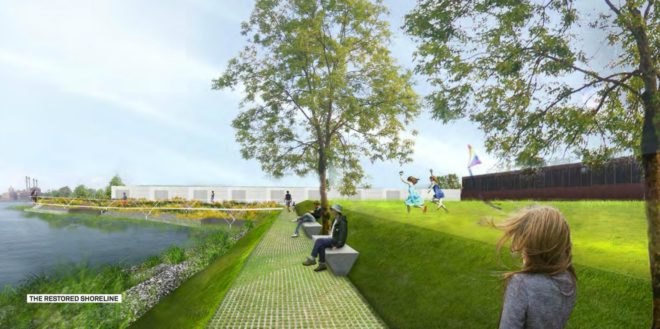 Greenpoint Waterfront Park, urban design, park design nyc, greenpoint park, resilient architecture, resilient park greenpoint, nyc resiliency plans, exxon mobile oil spill nyc, greenpoint oil spill funds, green design, sustainable design, resilient design,