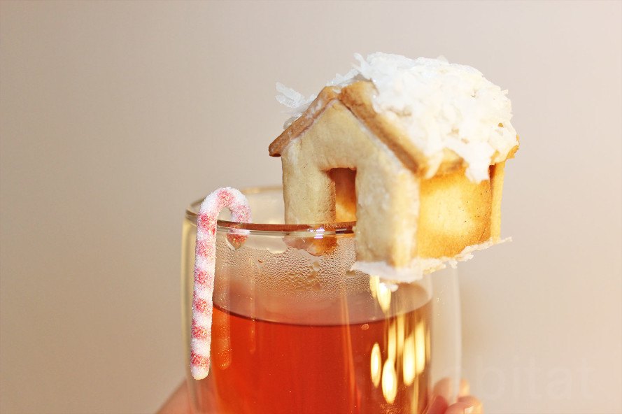 miniature gingerbread house, mini gingerbread house cup topper, gingerbread house mug topper, gingerbread mug hugger, mini gingerbread house, tiny gingerbread house, vegetarian recipe, holiday dessert, yuka yoneda, inhabitat video