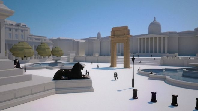 isis, isil, islamic state, syria, temple of bel, palmyra, palmyra arch, destroyed cultural heritage sites, unesco world heritage site, religious heritage, 3d printing, 3d printer, 3d printed temple arch, london, new york city
