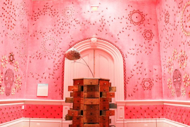 Renwick Gallery, wall art, insect art, insects, environmental art, Jennifer Angus, site specific art, immersive art, immersive museum, Wonder Exhibit, Renwick Gallery Wonder, Jennifer Angus insects, In the Midnight Garden by Jennifer Angus, Smithsonian American Art Museum, Smithsonian museum, Washington DC, D.C.,