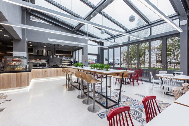 mode:lina architekci, LIDL, supermarket chains, green interior, Poland, wood interior, wooden furniture, natural lighting, restaurant designmode:lina architekci, LIDL, supermarket chains, green interior, Poland, wood interior, wooden furniture, natural lighting, restaurant design