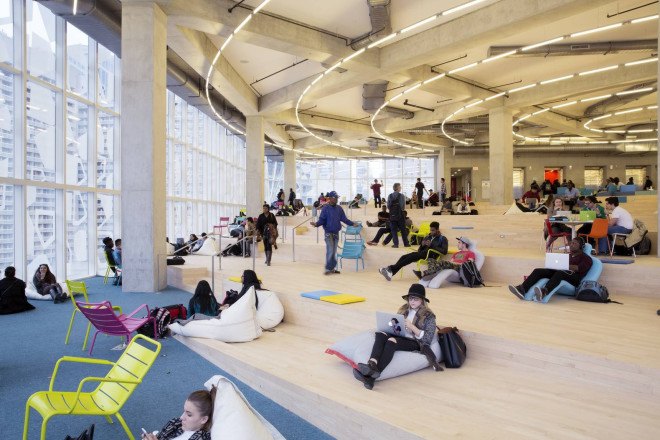 Snøhetta, Zeidler Partnership Architects, Ryerson Student Learning Center, Toronto, Canada, green architecture, metal facade, flexible spaces, nature inspired design, natural light, learning
