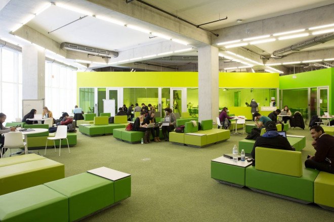 Snøhetta, Zeidler Partnership Architects, Ryerson Student Learning Center, Toronto, Canada, green architecture, metal facade, flexible spaces, nature inspired design, natural light, learning