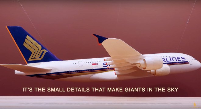 Luca Iaconi-Stewart, Singapore Airlines, Dentsu Möbius, model airplane, paper models, airplane models, detailed model