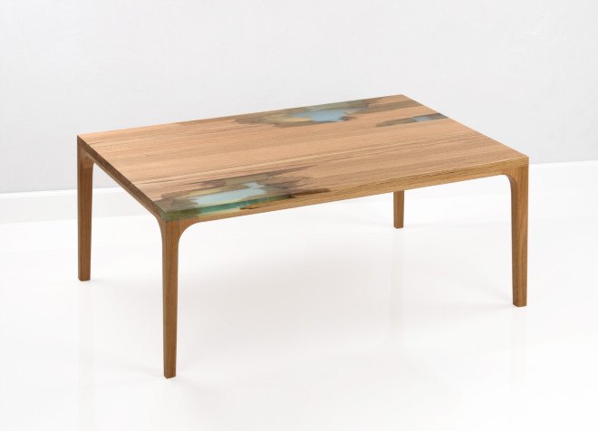 manufract, marcel dunger, florian meier, self healing furniture, bio resin, resin furniture, salvaged wood, salvaged furniture, recycled materials, found materials, wooden furniture