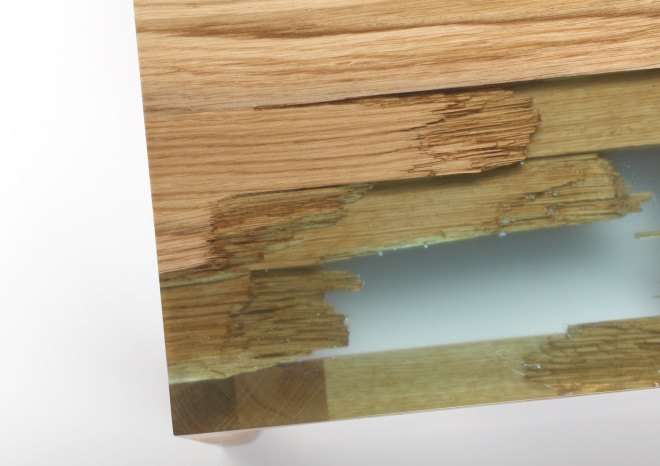 manufract, marcel dunger, florian meier, self healing furniture, bio resin, resin furniture, salvaged wood, salvaged furniture, recycled materials, found materials, wooden furniture