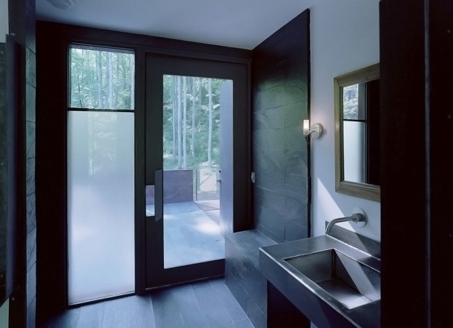 Mountain Tree House, Georgia, Mack Scogin Merrill Elam Architects, mountain retreat, weekend retreat, mountain house, reinforced concrete, timber construction, timber, bamboo, bamboo garden, green architecture, steel facade, steel panels
