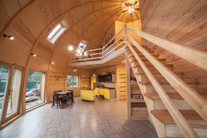 SkyDome, dome home, dome house, pine wood, wooden dome home, energy efficient architecture, energy efficient home, green architecture, spherical home