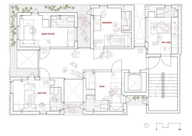 Songpa Micro-Housing, Seoul, SsD Architecture, micro-housing, green architecture, public spaces, auditorium, communal spaces, shared spaces, flexible design