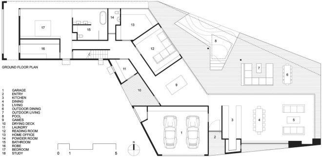 Teeland Architects, Stealth House, Stealth House by Teeland Architects, photovoltaic systems, wastewater recycling, natural light, cantilevered home, panoramic views, site specific design, cantilever, solar-powered house, Sunshine Coast,
