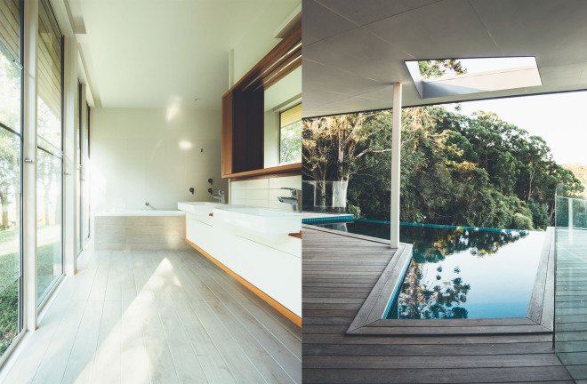 Teeland Architects, Stealth House, Stealth House by Teeland Architects, photovoltaic systems, wastewater recycling, natural light, cantilevered home, panoramic views, site specific design, cantilever, solar-powered house, Sunshine Coast,