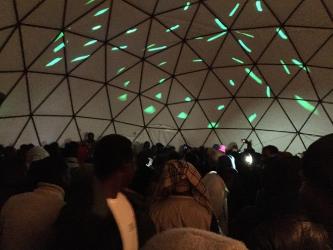 Calais refugee camp, Calais Jungle, Good Chance Theatre, geodesic dome, social design, social responsibility, ghetto, cultural venues, migrants, migrant camp, France, communal spaces