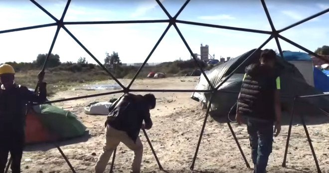 Calais refugee camp, Calais Jungle, Good Chance Theatre, geodesic dome, social design, social responsibility, ghetto, cultural venues, migrants, migrant camp, France, communal spaces