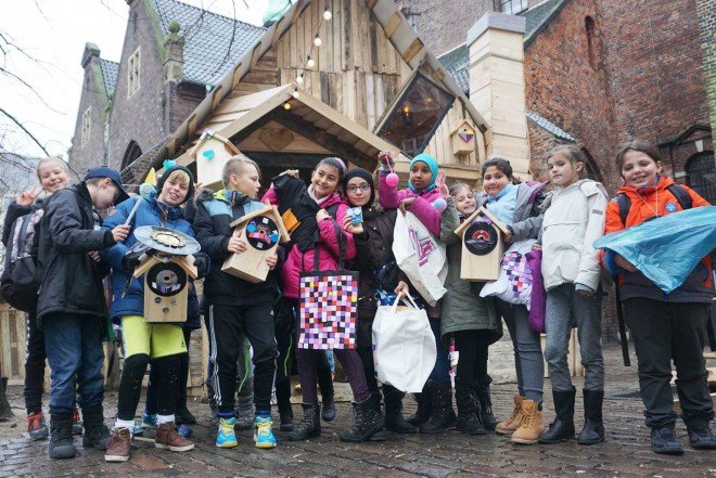 Thomas Dambo, recycled pallets shelter, Remake Christmas, Nikolaj Square, DIY Christmas, recycled materials, Copenhagen