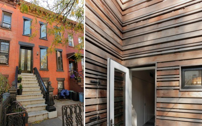 Thread Collective, Parkslope row house, Brooklyn home design, brookyn architecture, nyc architecture, architecture, home renovation nyc, passive design systems, solar power, solar array, green design, low environmental building materials, energy efficiency, green architecture, urban design, repurposed wood slats,